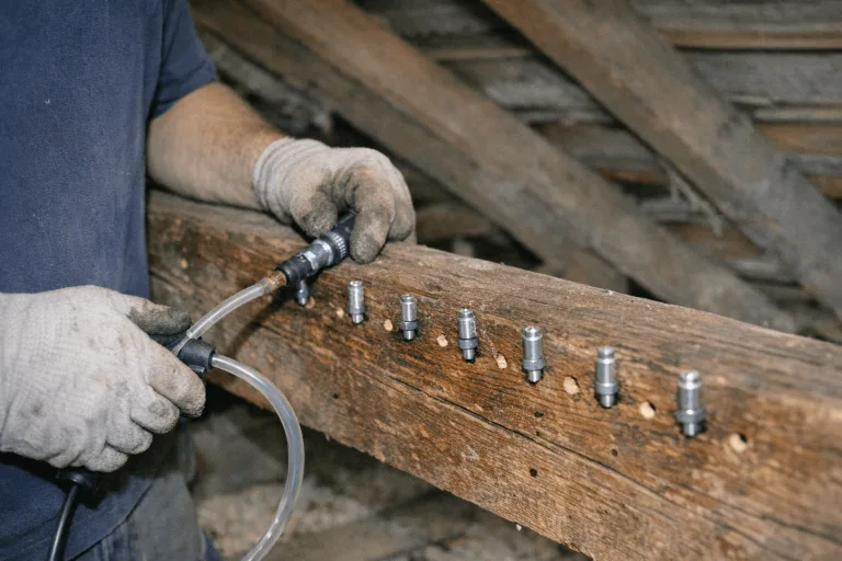 Injektionsverfahren und Imprägnierung gegen Holzschädlinge